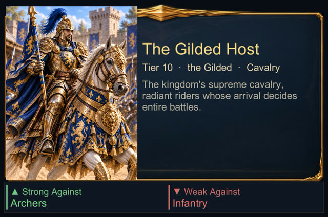 Cavalry troop card, tier 10